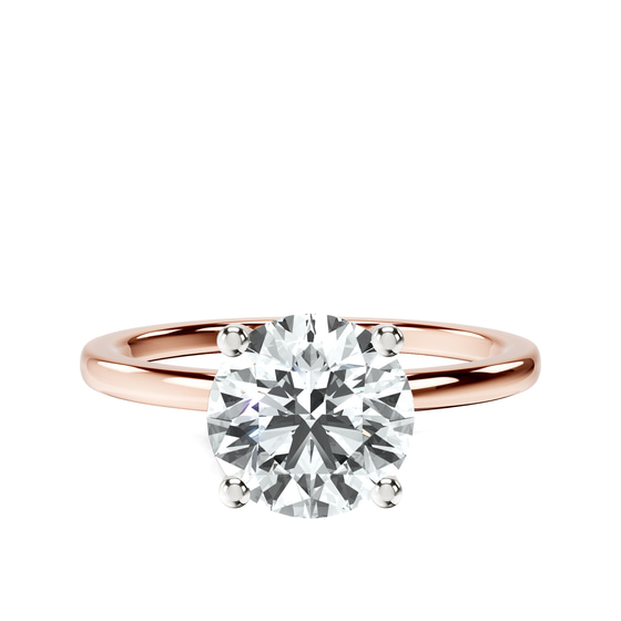 Four Prong Solitaire 1.5mm Lab Diamond Ring front view