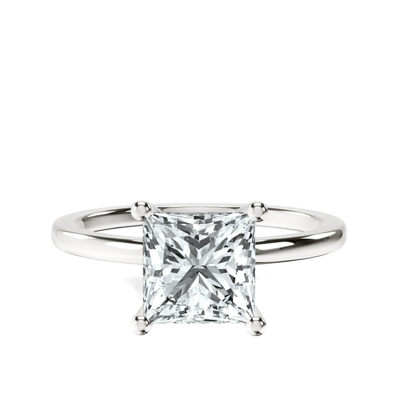 Four Prong Solitaire 1.5mm Lab Diamond Ring front view