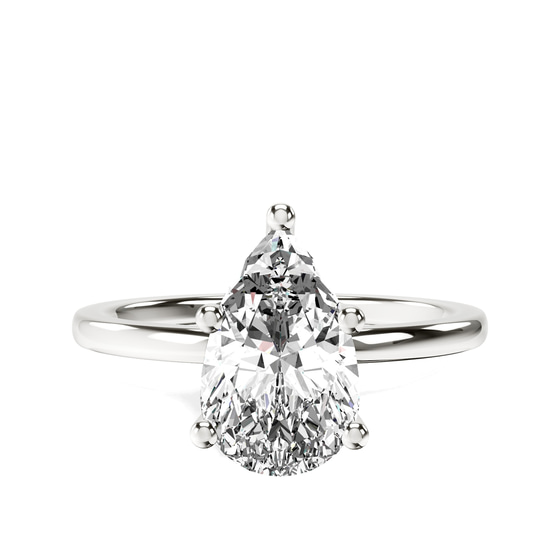 Four Prong Solitaire 1.5mm Lab Diamond Ring front view