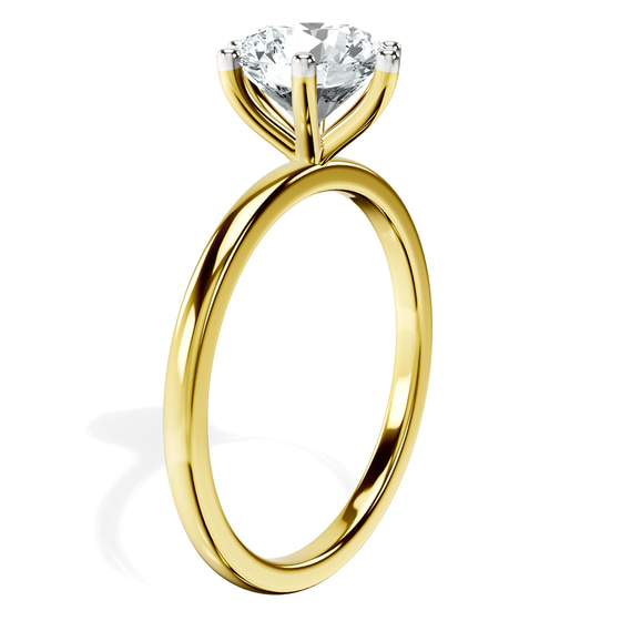 Six Prong Solitaire 1.5mm Lab Diamond Ring top view