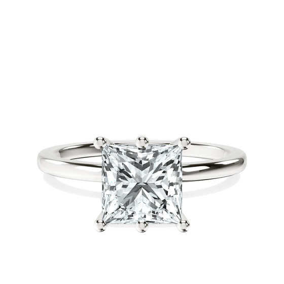 Six Prong Solitaire 1.5mm Lab Diamond Ring front view