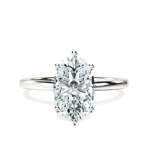 Six Prong Solitaire 1.5mm Lab Diamond Ring front view