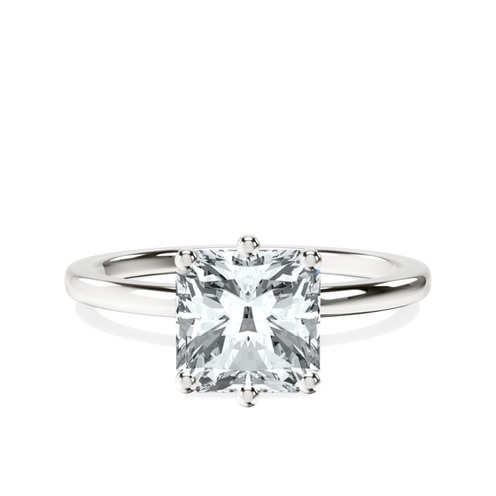 Six Prong Solitaire 1.5mm Lab Diamond Ring front view