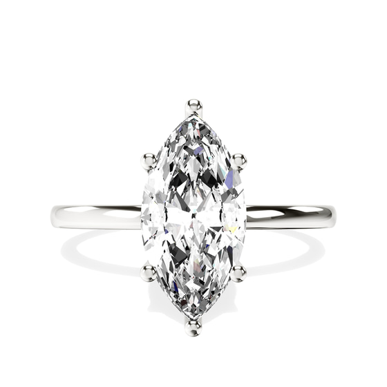 Six Prong Solitaire 1.5mm Lab Diamond Ring front view