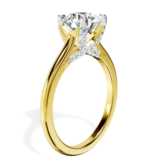 Agnes Criss cross Prong Solitaire 1.5mm Lab Diamond Ring left view