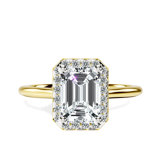 Harriet Halo 1.5mm Lab Diamond Ring front view