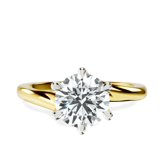 Seraphina Twist Prongs Solitaire 1.5mm Lab Diamond Ring front view