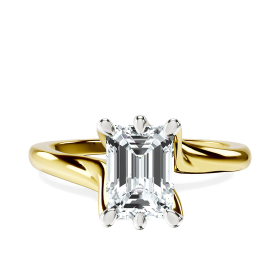 Seraphina Twist Prongs Solitaire 1.5mm Lab Diamond Ring front view