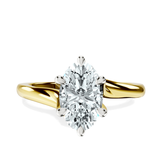 Seraphina Twist Prongs Solitaire 1.5mm Lab Diamond Ring front view