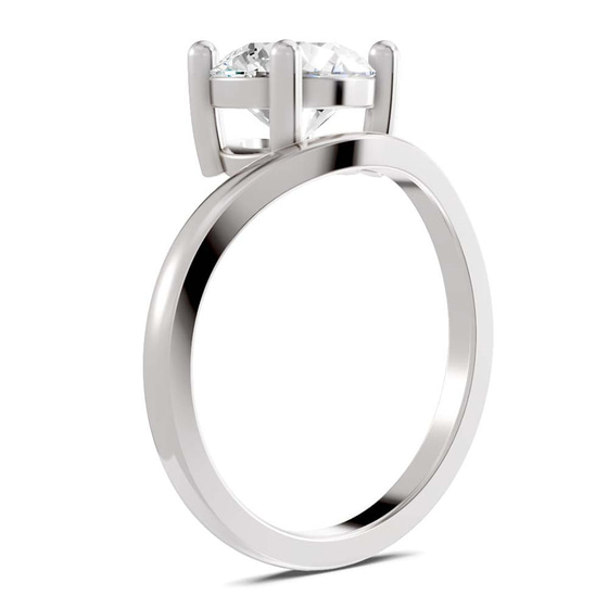Crest Four Prong Solitaire Lab Diamond Ring left view