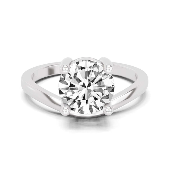 Crest Four Prong Solitaire Lab Diamond Ring front view