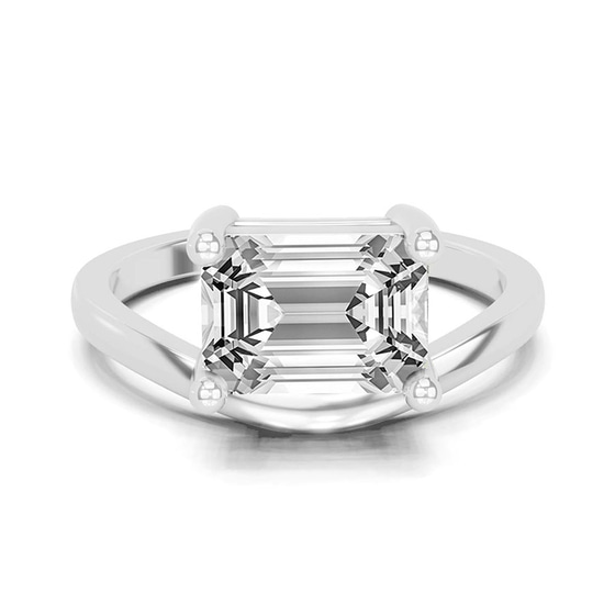 Crest Four Prong Solitaire Lab Diamond Ring front view