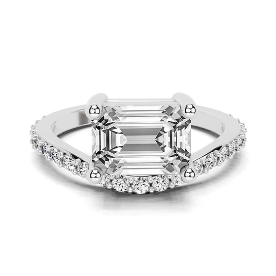 Pave Crest Lab Diamond Ring front view