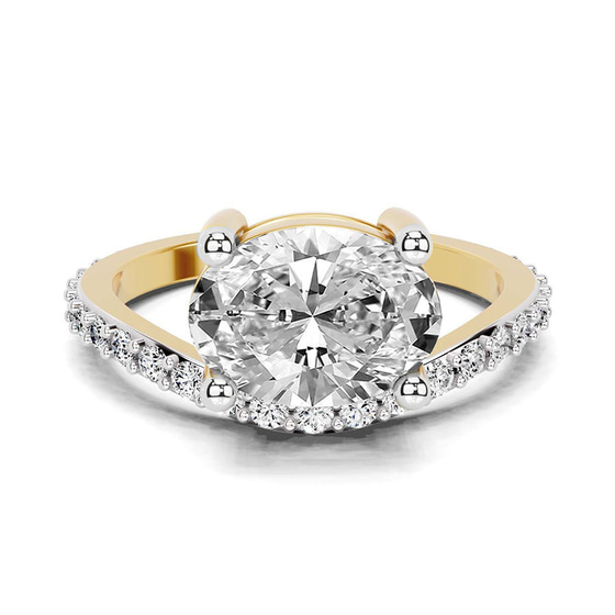 Pave Crest Lab Diamond Ring front view