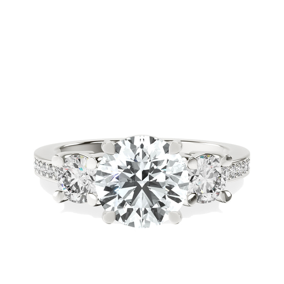 Trilogy Three Stone Lab Diamond Ring front view