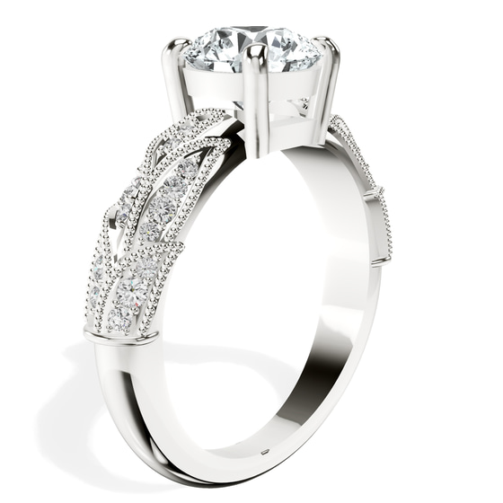 Vintage Willow Lab Diamond Ring left view