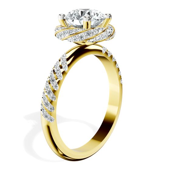 Entwined Love Halo Lab Diamond Ring left view