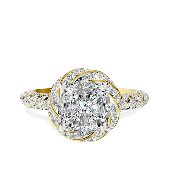 Entwined Love Halo Lab Diamond Ring front view