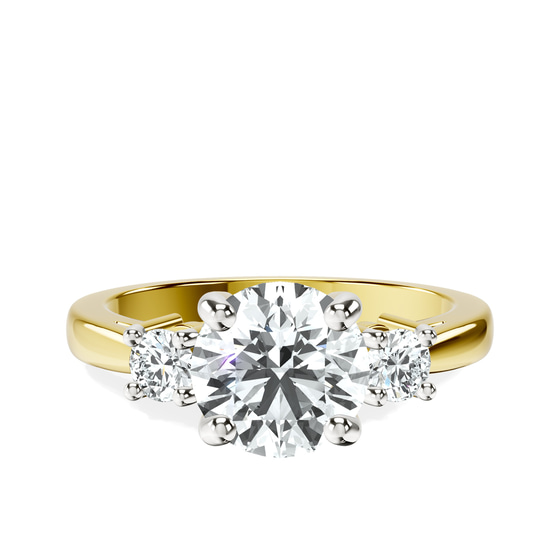 Intricacy Three stone Lab Diamond Ring