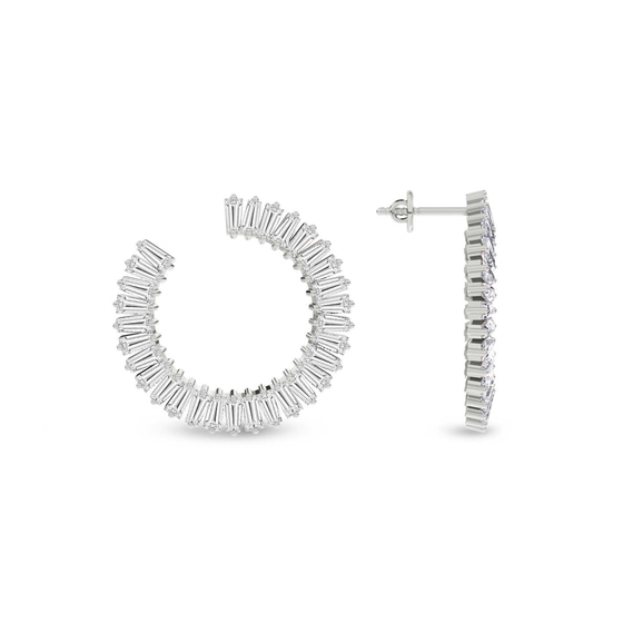 Opalescent Flower Fashion Lab Diamond Stud Earrings left view