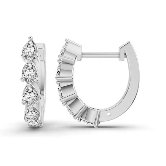 Clara Pear Lab Diamond Huggie Earrings left view