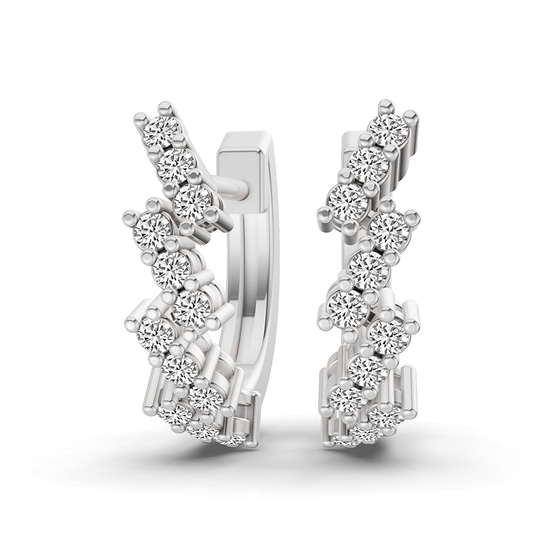 Capella Round Lab Diamond Huggie Earrings front view