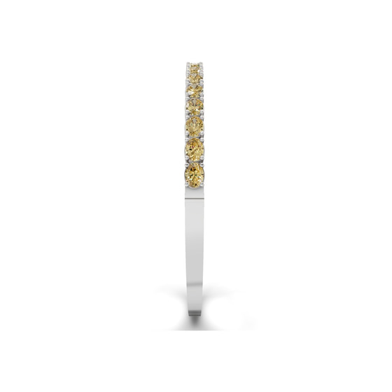 Oval Serenity Sunlit Yellow Lab Diamond Openable Bangle Bracelet left view