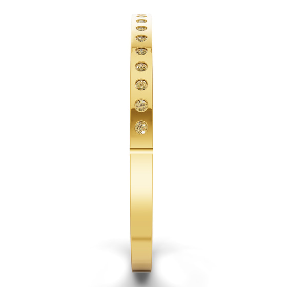 Round Glow Classic Lemon Yellow Lab Diamond Openable Bangle Bracelet left view