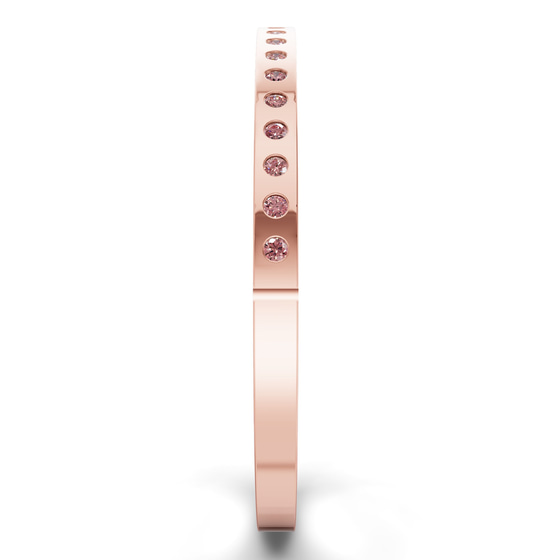 Round Glow Classic Vivid Pink Lab Diamond Openable Bangle Bracelet left view