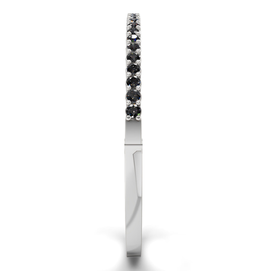 Round Embrace Black Lab Diamond Openable Bangle Bracelet left view