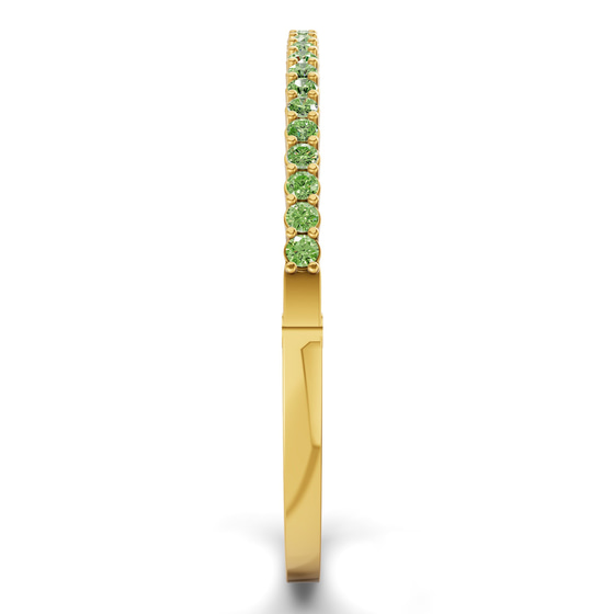 Round Embrace Ocean Green Lab Diamond Openable Bangle Bracelet left view