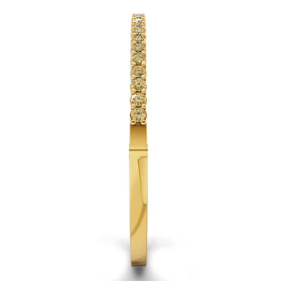 Round Embrace Lemon Yellow Lab Diamond Openable Bangle Bracelet left view