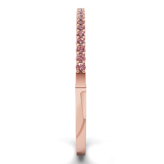 Round Embrace Vivid Pink Lab Diamond Openable Bangle Bracelet left view