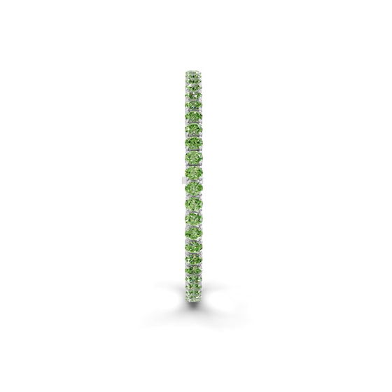 Everlyn Oval Ocean Green Lab Diamond Tennis Bracelet left view