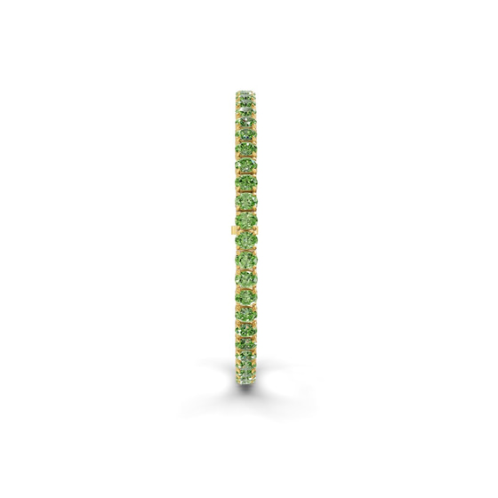 Everlyn Oval Ocean Green Lab Diamond Tennis Bracelet left view