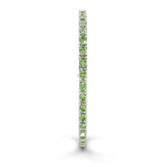Aldea Oval Ocean Green Lab Diamond Tennis Bracelet left view