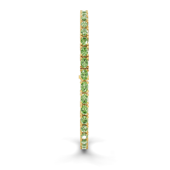 Aldea Oval Ocean Green Lab Diamond Tennis Bracelet left view