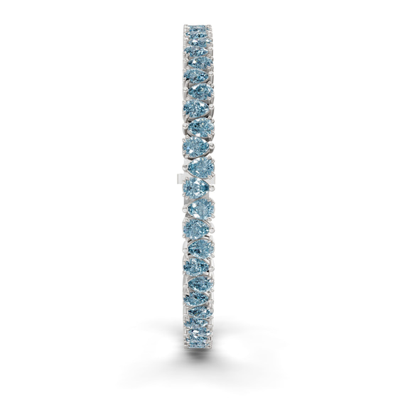 Marion Pear Ice Blue Lab Diamond Tennis Bracelet left view