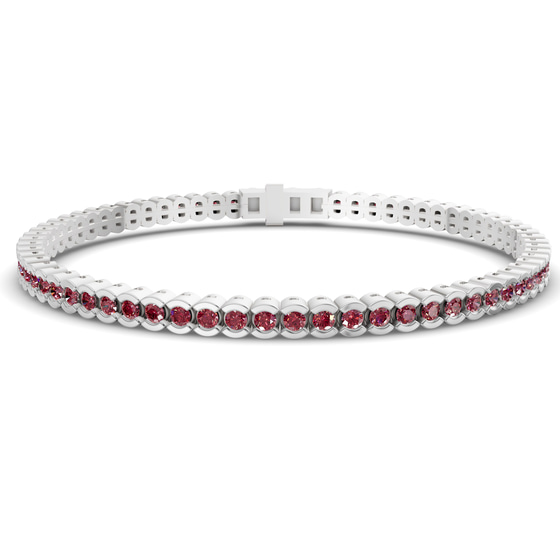 Nemy Half Bezel Round Cherry Cognac Lab Diamond Tennis Bracelet front view