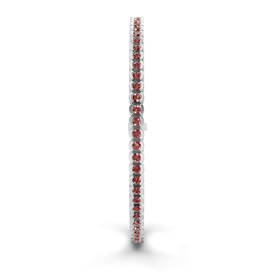 Nemy Half Bezel Round Cherry Cognac Lab Diamond Tennis Bracelet left view