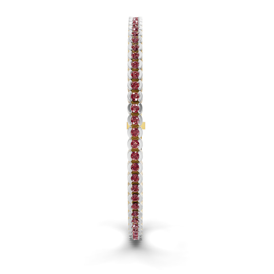 Nemy Half Bezel Round Cherry Cognac Lab Diamond Tennis Bracelet left view