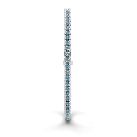 Nemy Half Bezel Round Ice Blue Lab Diamond Tennis Bracelet left view