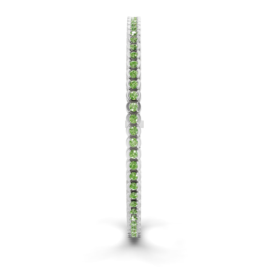 Nemy Half Bezel Round Ocean Green Lab Diamond Tennis Bracelet left view