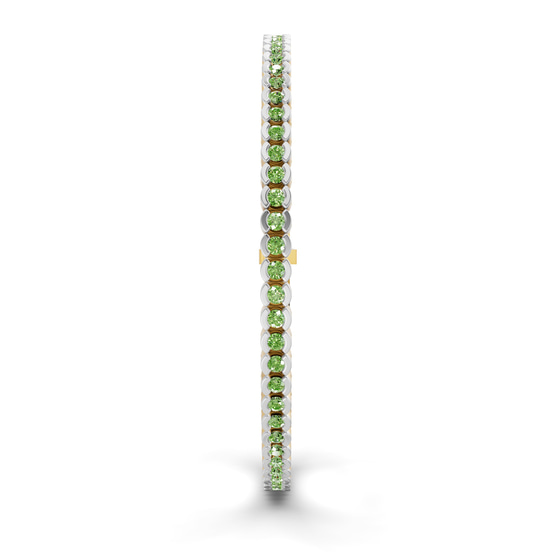Nemy Half Bezel Round Ocean Green Lab Diamond Tennis Bracelet left view