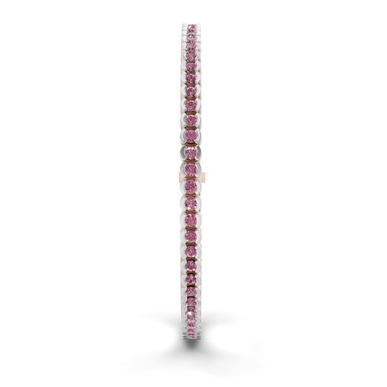 Nemy Half Bezel Round Purple Lab Diamond Tennis Bracelet left view