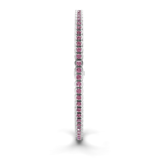 Nemy Half Bezel Round Purple Lab Diamond Tennis Bracelet left view