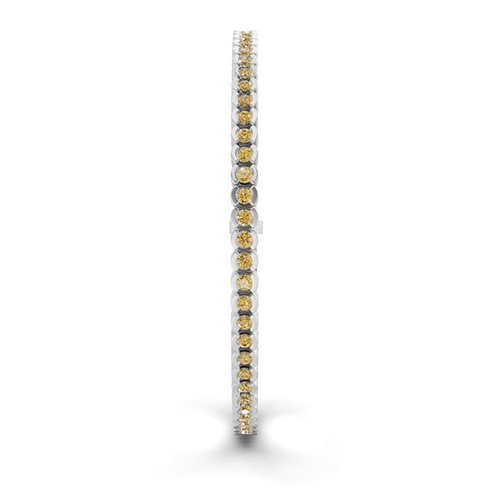 Nemy Half Bezel Round Lemon Yellow Lab Diamond Tennis Bracelet left view