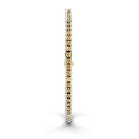 Nemy Half Bezel Round Lemon Yellow Lab Diamond Tennis Bracelet left view