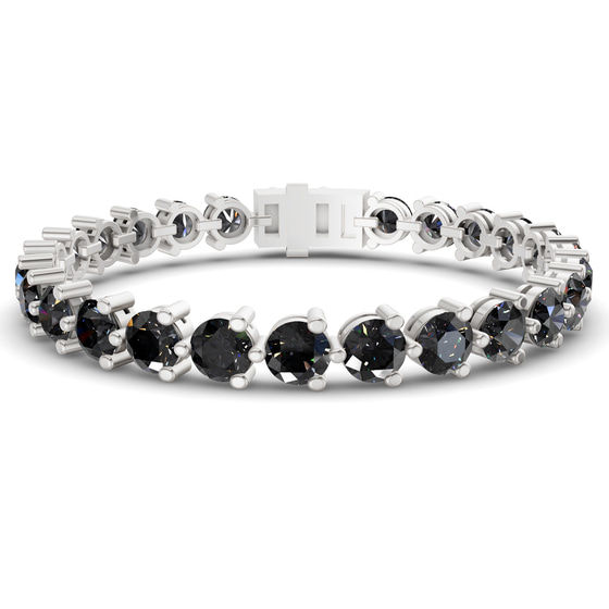 Anahita Round Black Lab Diamond Tennis Bracelet front view