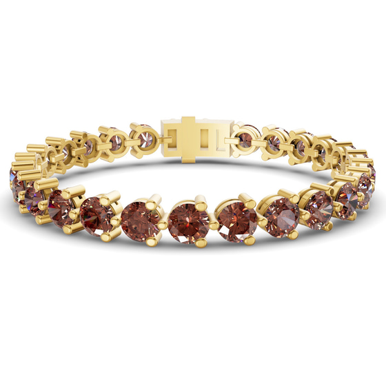 Anahita Round Brown Lab Diamond Tennis Bracelet front view